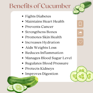 Benefits of Cucumber - NSB